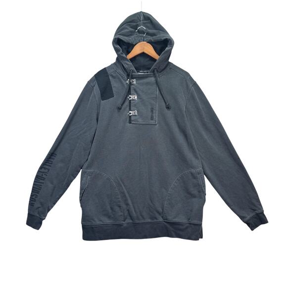 Harley Davidson Motorcycles Hoodie Large Gray Metal Clasp Winter Elbow Shirt L - Picture 1 of 7